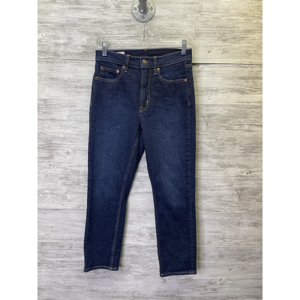 Gap Jeans Womens 4P Blue Vintage Slim High Rise‎ Tapered Rinse Stretch Denim